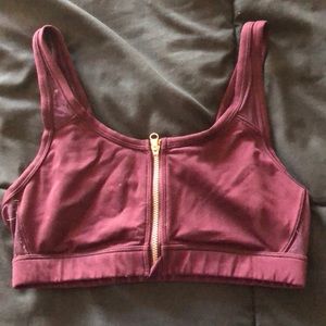 re-posh aerie zip up sports bra